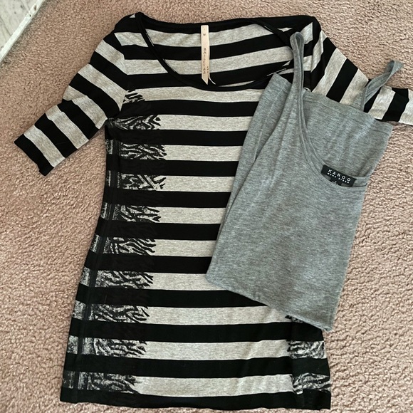 Bailey 44 size medium black and gray striped tunic - Picture 4 of 5